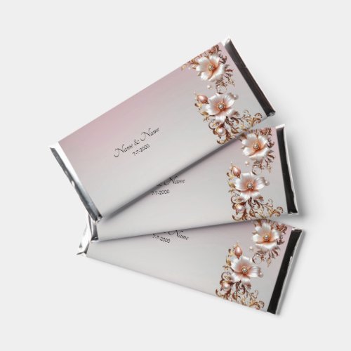 Decorative Pink Floral Hershey Bar Favors