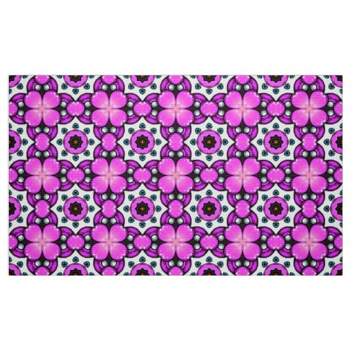 Decorative pink floral pattern in vibrant style  fabric