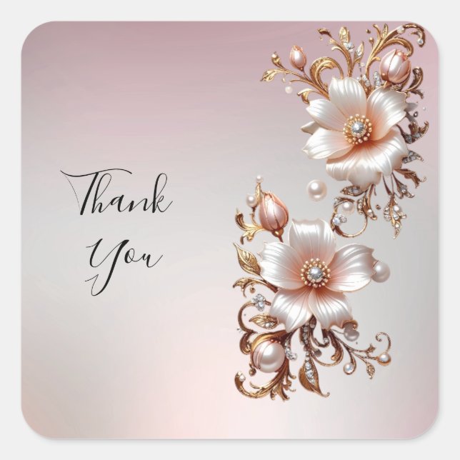Decorative Pink Floral Sticker (Front)