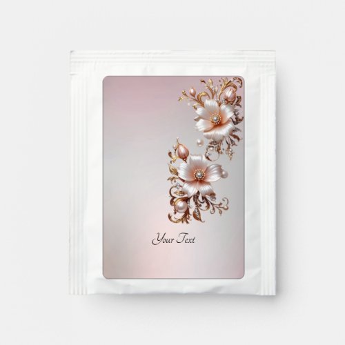 Decorative Pink Floral Tea Bag Drink Mix
