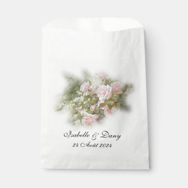 Decorative pink paper bags. favor bag (Front)