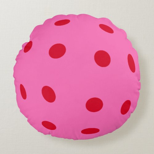 Decorative Pink Pickleball Gift Round Pillow