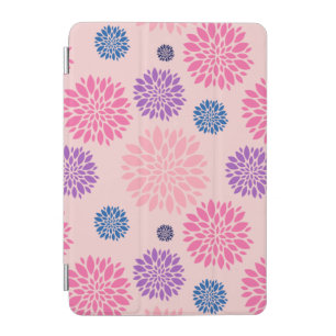 Decorative Pink Purple and Blue Floral Pattern iPad Mini Cover
