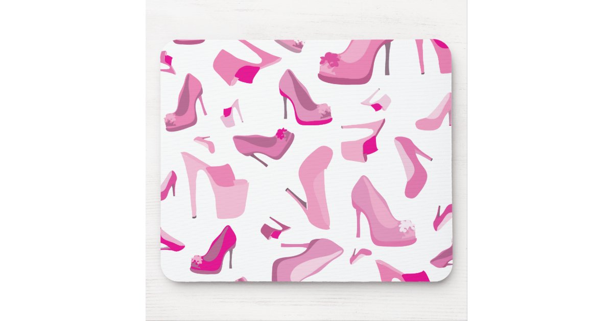Decorative pink shoe template mouse pad | Zazzle.com