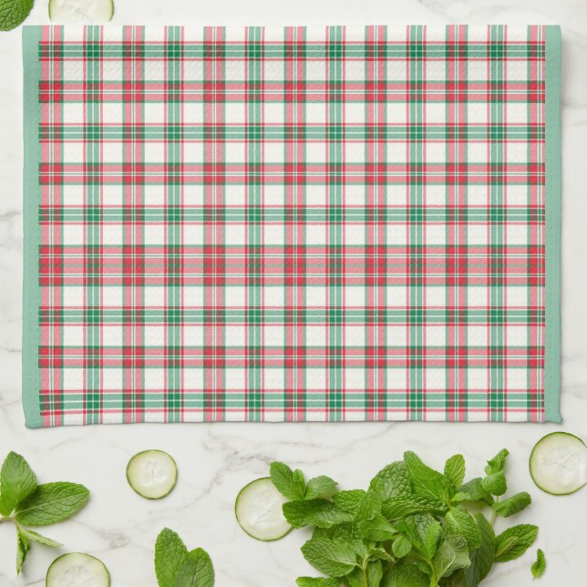  Decorative Plaid  Kitchen Towel (Folded)