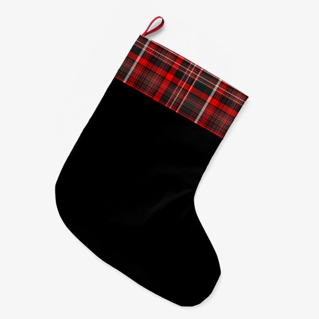  Decorative Plaid Large Christmas Stocking (Front (Hanging))