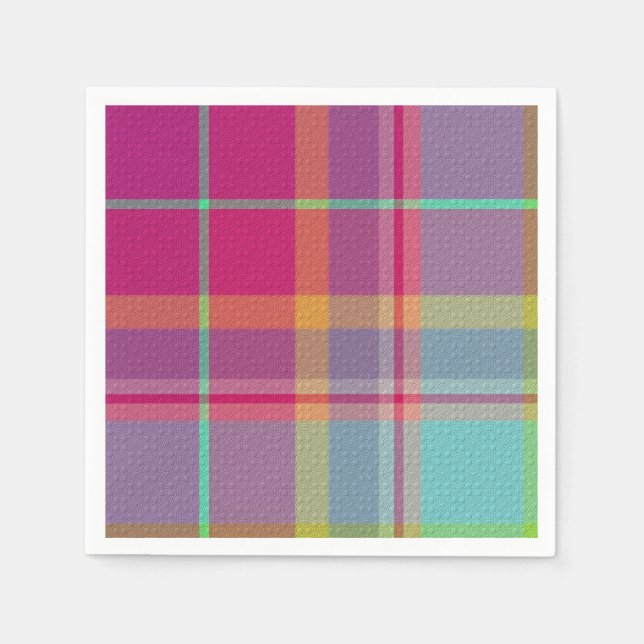  Decorative Plaid Napkins (Front)
