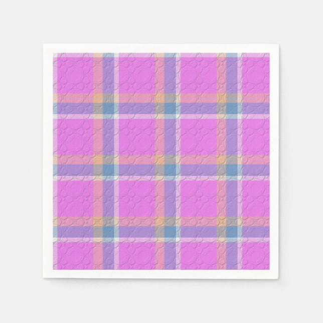  Decorative Plaid  Napkins (Front)