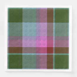  Decorative Plaid Paper Dinner Napkins