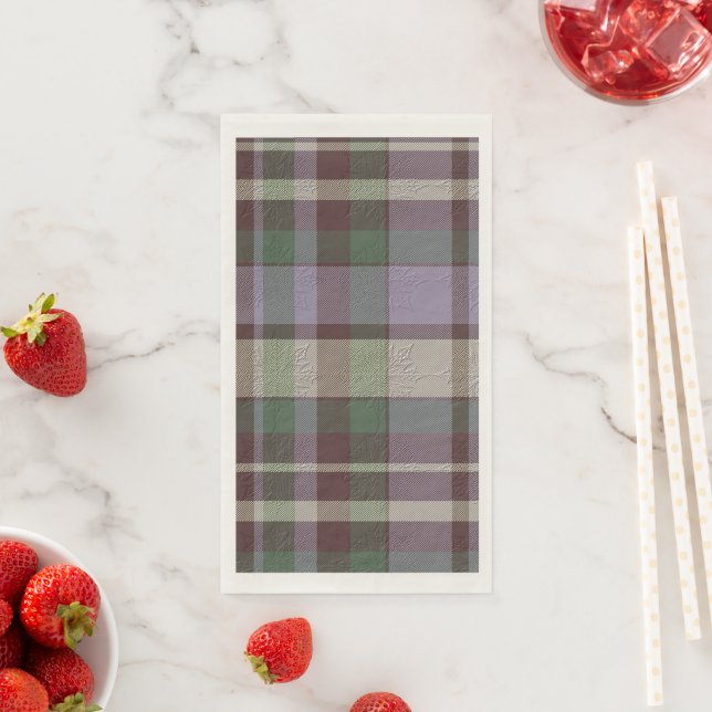  Decorative Plaid  Paper Guest Towels (Insitu)