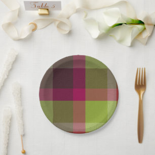 Decorative Plaid Paper Plates