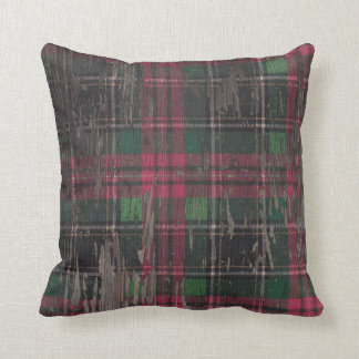 Decorative Plaid Rustic Wood Throw Pillow