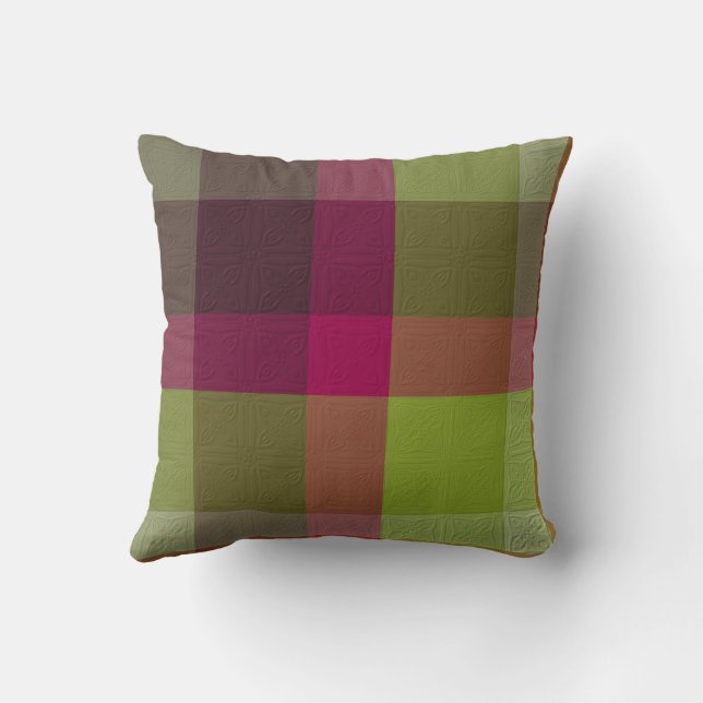  Decorative Plaid  Throw Pillow (Back)