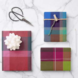  Decorative Plaid Wrapping Paper Sheets