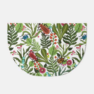 Decorative Plants and Insects: Seamless Design. Doormat