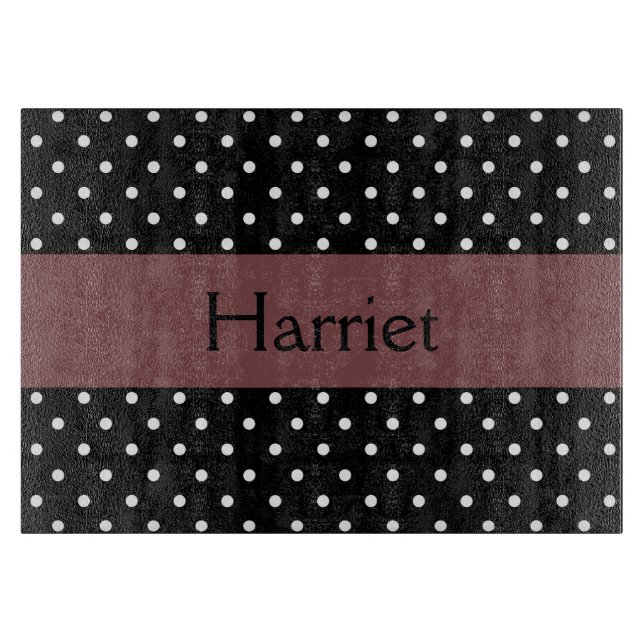 Decorative Polka Dot Print Cutting Board (Front)