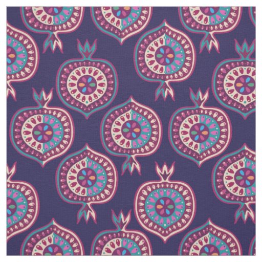 Decorative Pomegranate Pattern Fabric