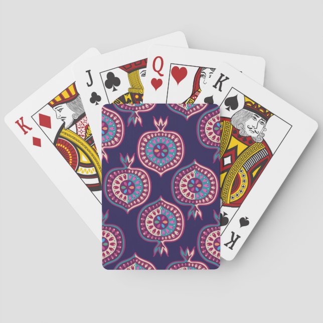 Decorative Pomegranate Pattern Poker Cards (Back)