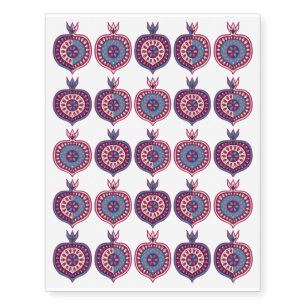Decorative Pomegranates Fruit Set Temporary Tattoos
