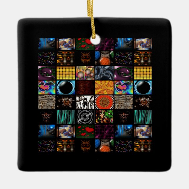 Decorative Pop Arts Pattern  Ceramic Ornament (Front)