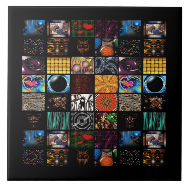 Decorative Pop Arts Pattern  Ceramic Tile (Front)