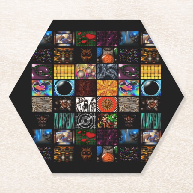 Decorative Pop Arts Pattern  Paper Coaster (Front)