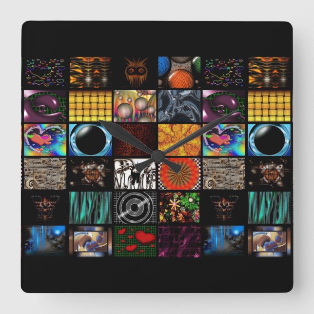 Decorative Pop Arts Pattern  Square Wall Clock (Front)