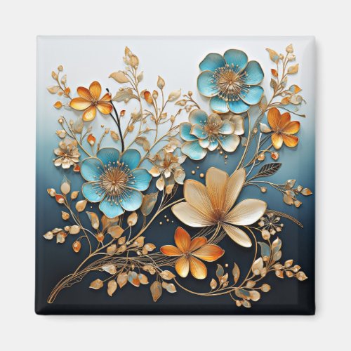 Decorative Porcelain_Look Flower Pattern Magnet