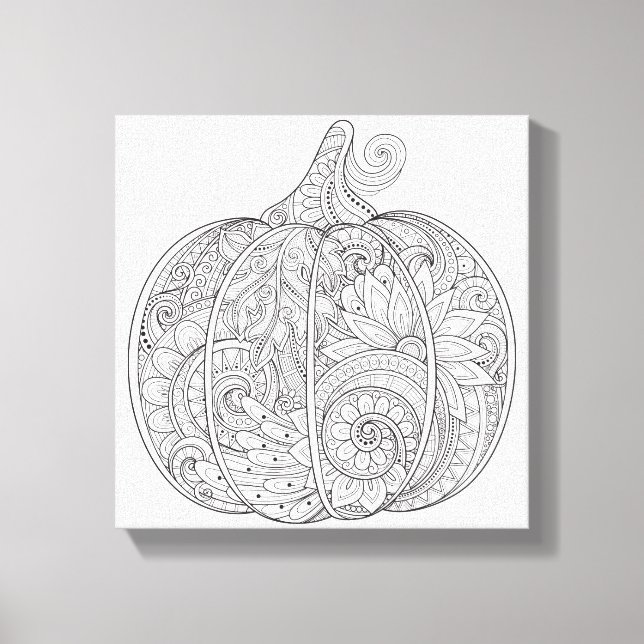 Decorative Pumpkin Doodle 6 Canvas Print (Front)