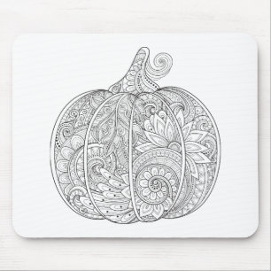 Decorative Pumpkin Doodle Mouse Pad
