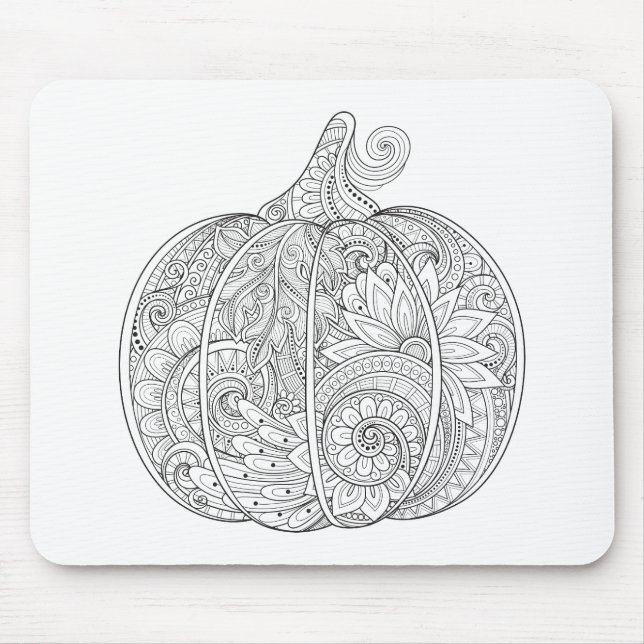Decorative Pumpkin Doodle Mouse Pad (Front)
