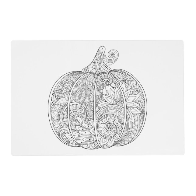 Decorative Pumpkin Doodle Placemat (Front)
