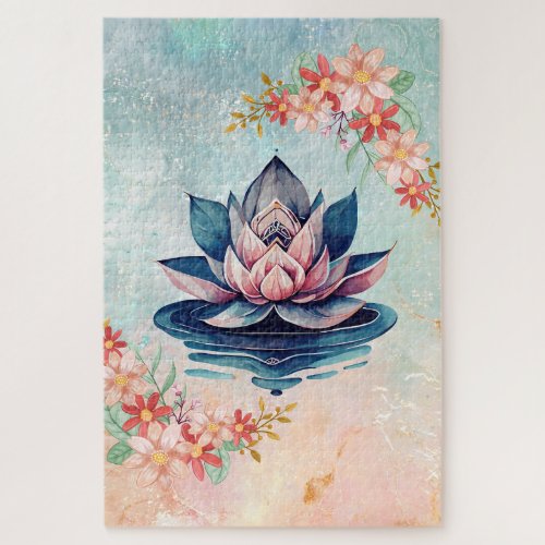 Decorative Purity – Pink Lotus Serenity Jigsaw Puzzle