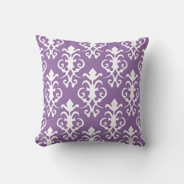 Decorative Purple Damask Pillow (Front)