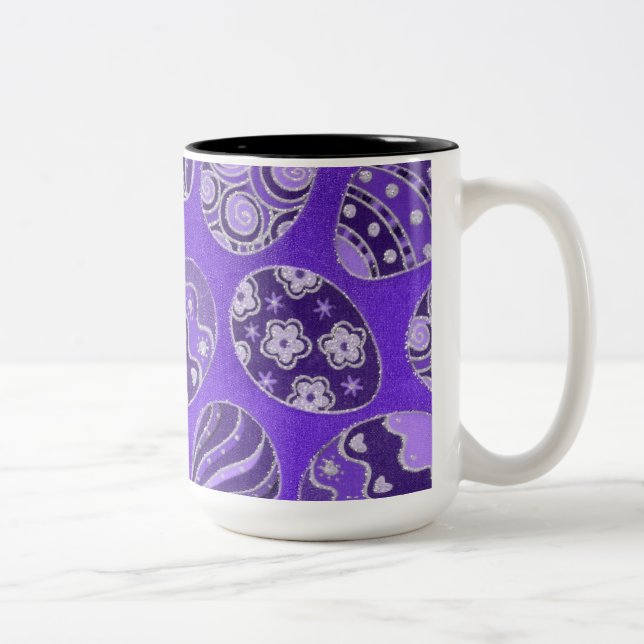Decorative Purple Easter Eggs Coffee Mug (Right)