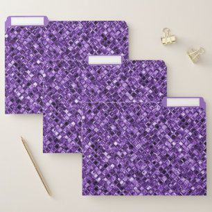 Decorative Purple Glitter Glamour Sparkle Gem Chic File Folder