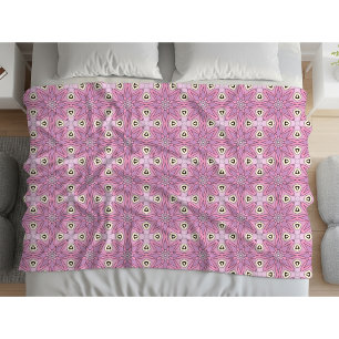Decorative purple patterned  fleece blanket