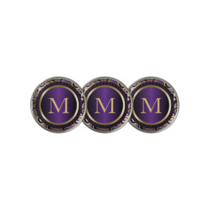 Decorative Purple Steel Design Golf Ball Marker
