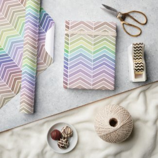 Decorative Rainbow and Textured Chevron Pattern