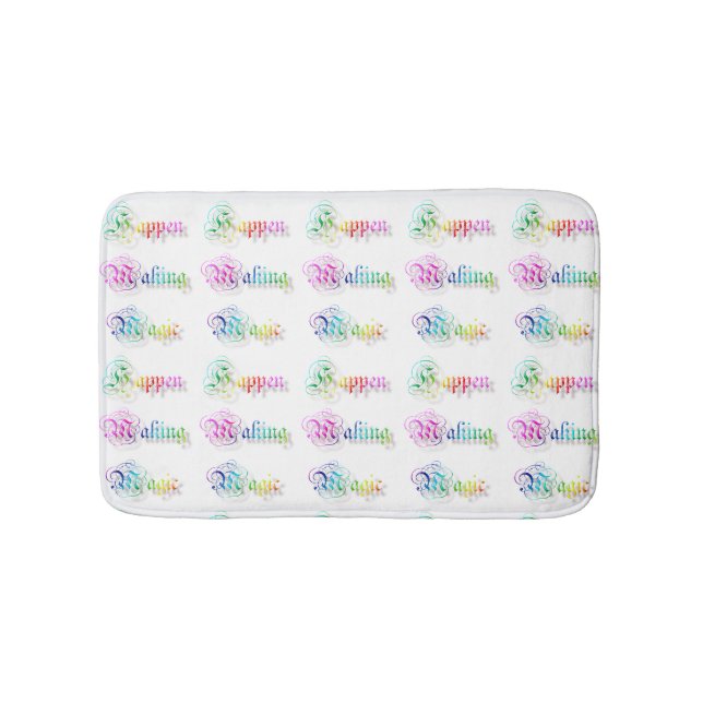 Decorative rainbow text. bath mat (Front)