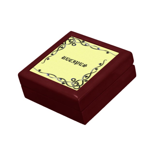 Decorative Recipe Gift Box with Black and Yellow (Side)