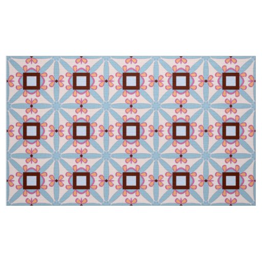 Decorative red and pink geometric pattern  fabric