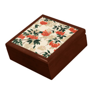 Decorative Red and White Berry Pattern Gift Box
