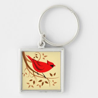 Decorative Red Cardinal Gifts Keychain