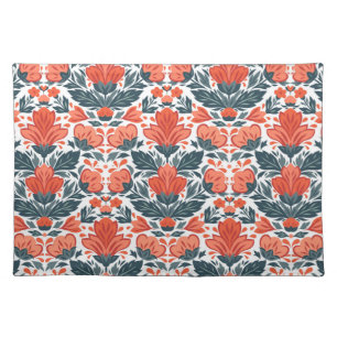Decorative red flowers cloth placemat