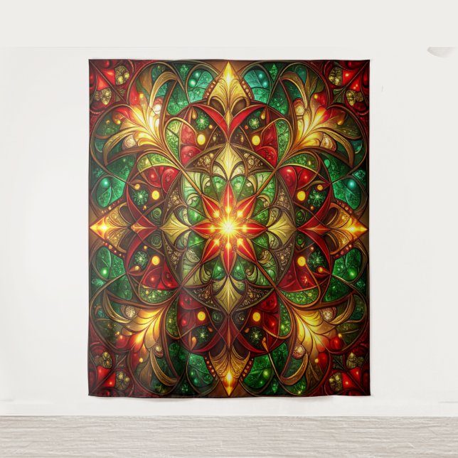 Decorative Red Green Holiday Backdrop (Front)