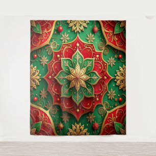 Decorative Red Green Holiday Backdrop