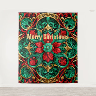 Decorative Red Green Holiday Backdrop