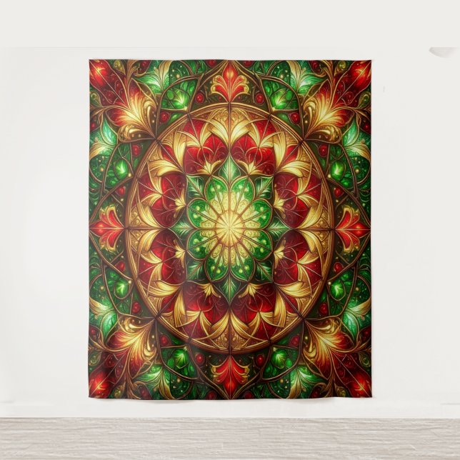 Decorative Red Green Holiday Backdrop (Front)