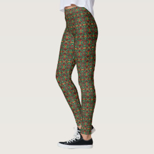 Decorative Red Green Holiday Legging
